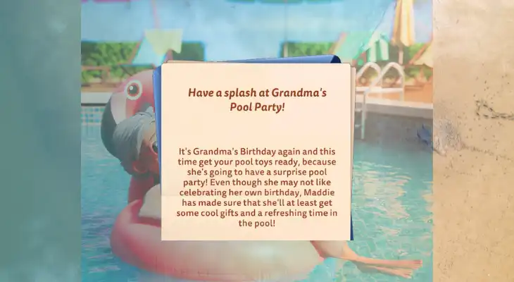 grandma's pool party event
